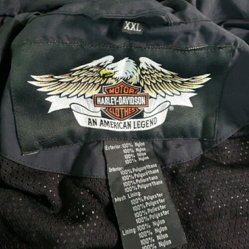 Vintage Harley Davidson Jacke Herren XXL Schwarz Motorräder Biker Windbreaker Mantel - Bild 3 von 15