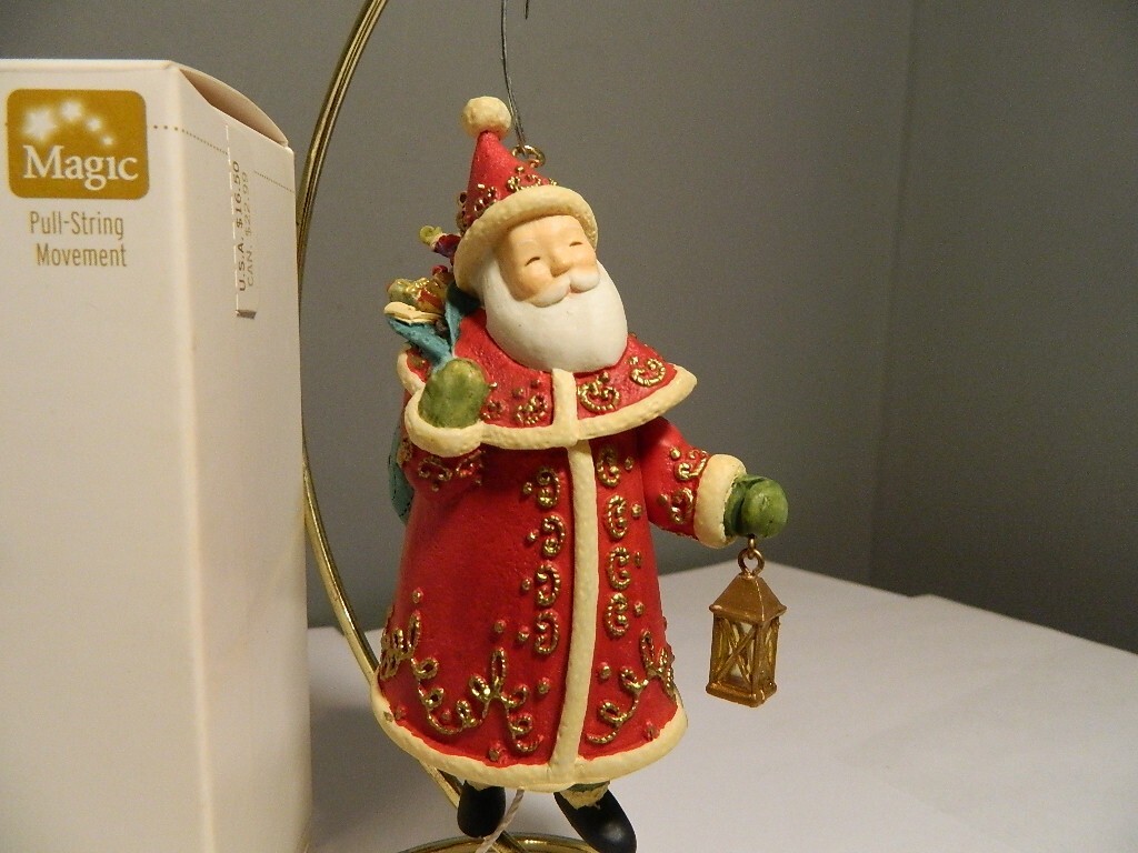 Hallmark Keepsake 'SANTA YULETIDE TREASURES' Pull String Ornament 2006