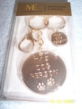 Keychain 2 Pieces " I'm A Dog Person I'm A Dog Person " Gold Color New