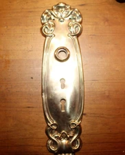 Two Keyhole Entry Escutcheon Sargent Alby B-21800 C:1900 in Wrought Bronze S-129