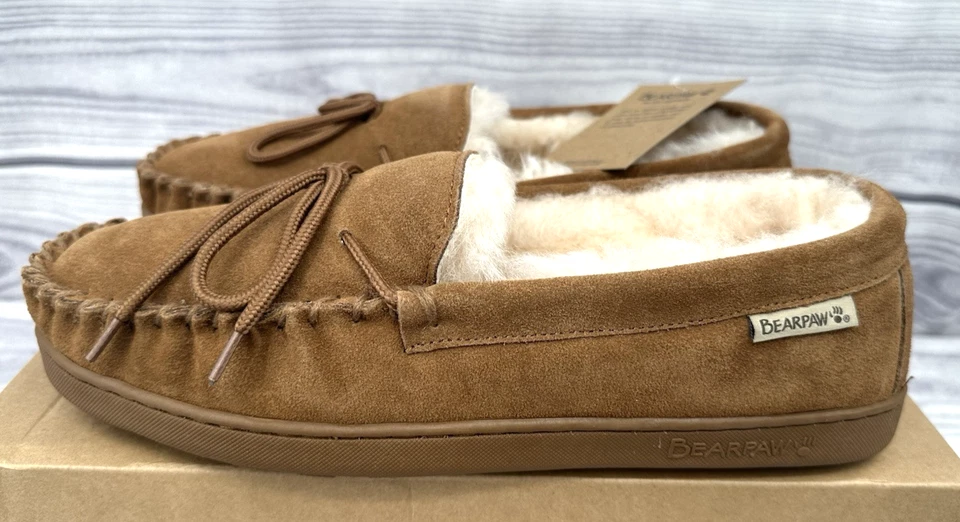 ZAPATILLAS DE GAMUZA ANCHAS BEARPAW MOC II PARA HOMBRE TALLA 11 ANCHAS NOGAL ¡NUEVAS EN CAJA!! Foto 3 de 4