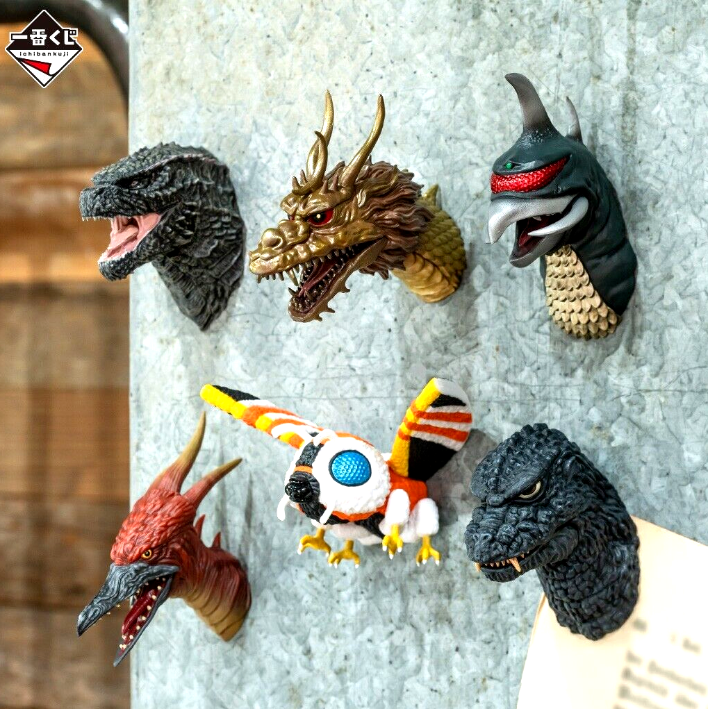 【額付き】2010 GIANTS G-Po Pins Collection Godzilla x Kong Monster Head Magnet Complete 6 types set Ichiban