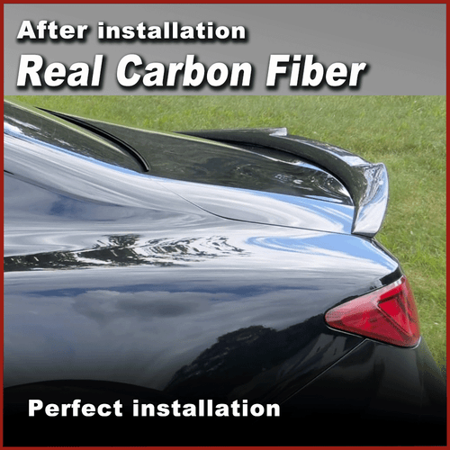 For Infiniti Q60 2016-2019 REAL Carbon Rear Trunk Spoiler Boot Racing Wing Lip - Picture 3 of 10
