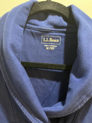 LL Bean Collared Long-Sleeve Tee Blue Armpit To Armpit 20” Length 24” Medium Pet - Picture 2 of 5