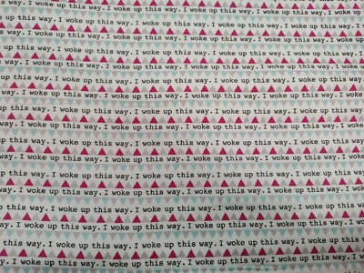 2 Yds + 3 In I Woke Up This Way Flag Garland Cotton Flannel Fabric Joann
