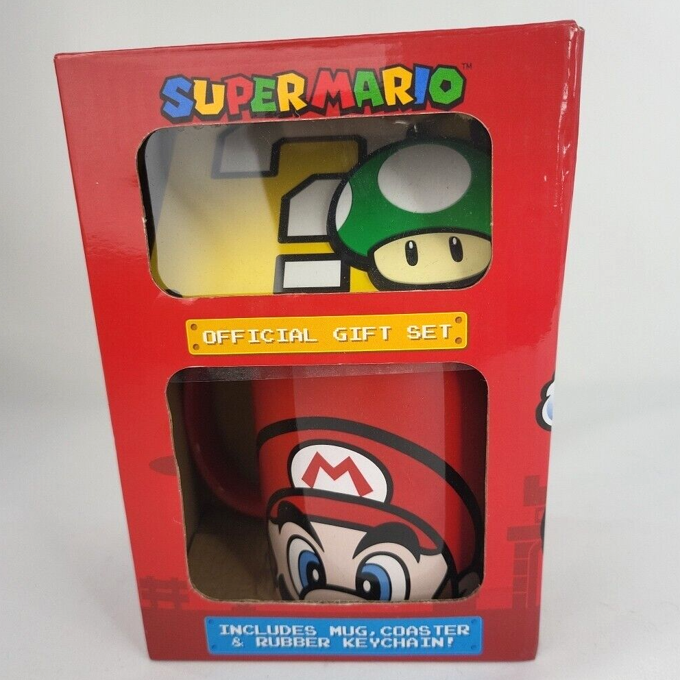 Super Mario Mug Coaster Keychain Gift Set Official Nintendo 2018 eBay