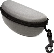 Calabria BJ143H Large Semi-Hard Zippered Eyewear Case w/Clip&Belt Loop in GREY