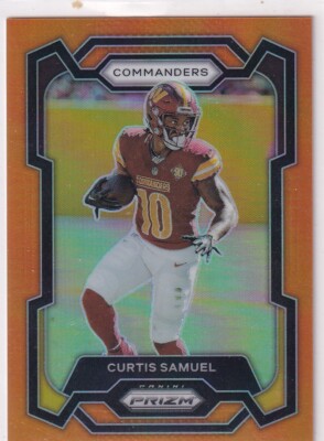 Panini Football NFL Prizm 2023 No. 294 Curtis Samuel Orange Prizm 92/249