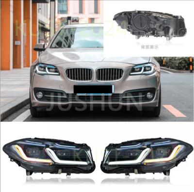 Halogen Facelift LED Headlights Assembly NO AFS For BMW 5 Series
