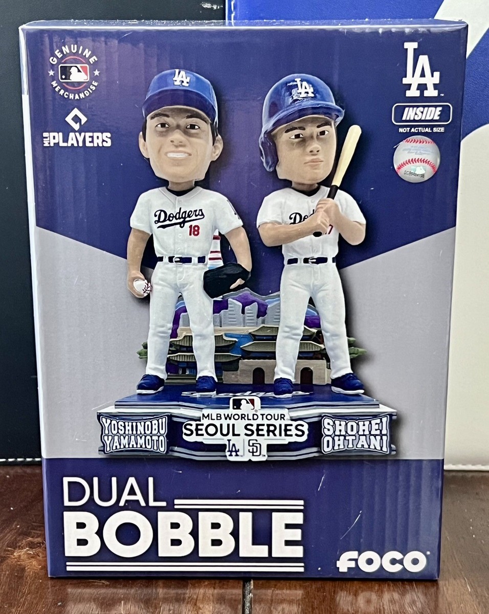 DUAL BOBBLE　MLB WORLD TOUR SEOUL SERIES Shohei Ohtani & Yamamoto LA Dodgers Seoul Series Korea Dual