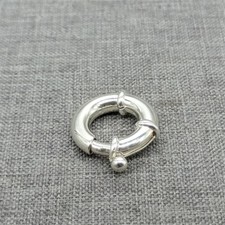 Grand fermoir anneau ressort en argent sterling 925 14 mm pour collier bracelet