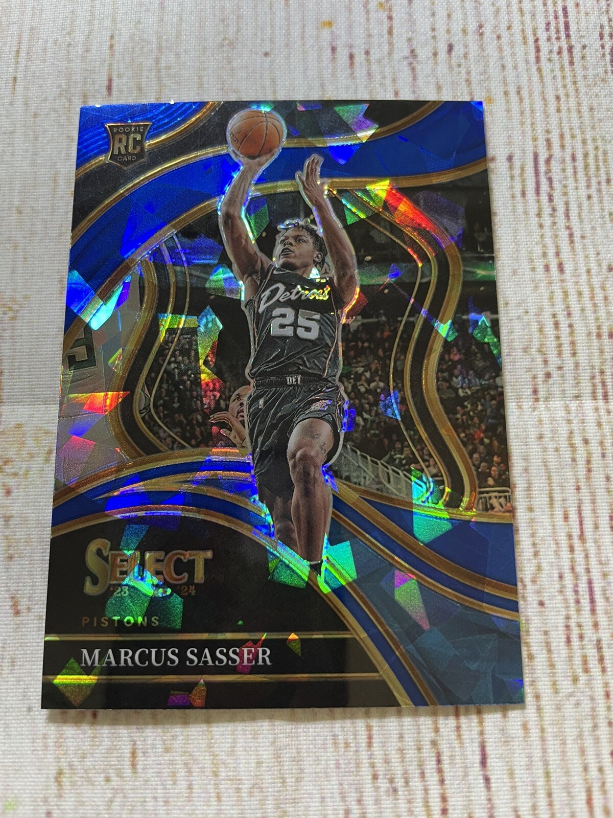 2023-24 Panini Select Marcus Sasser Blue Cracked Ice Prizm #292 RC Rookie Card
