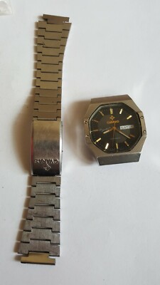 VINTAGE Ultra Rare OVARAS Crystal Automatic swiss made ETA 2836-2 orig. bracelet