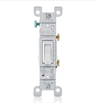  (Set of 10) Leviton 1451-2WM 15 Amp White Single Pole Toggle Switch Grounding