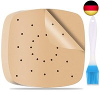 200 StüCk Airfryer Backpapier 20Cm Mit ÖLpinsel, HeißLuftfritteuse Backpapier, P