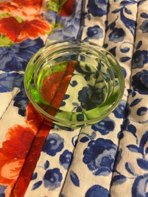 Vintage Round Green Depression GLASS Coaster