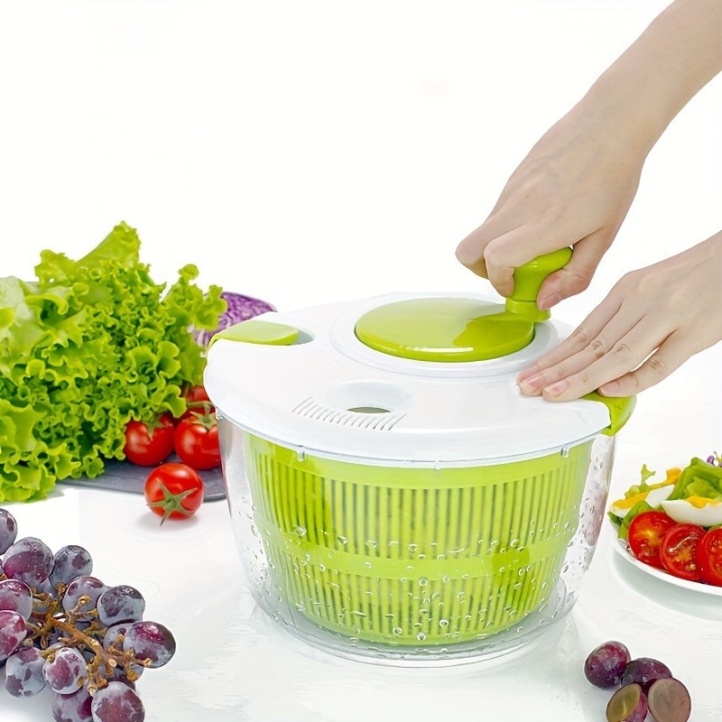 Salad Spinner 5L Veg Washer Letuce  dryer Drainer Strainer Crisper colander bowl-image