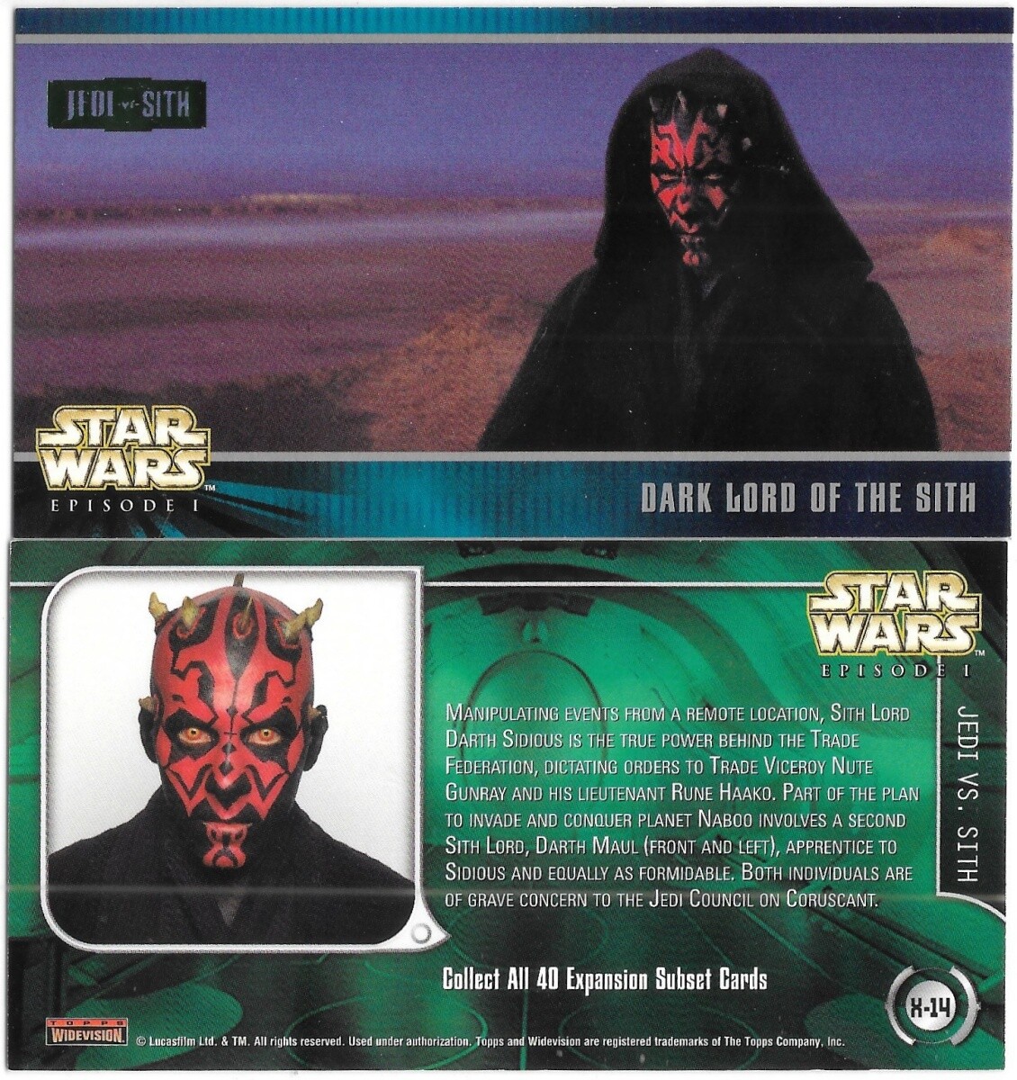 Star Wars Episode I Widevision Expansion Subset Cards Topps 1999 YOU CHOOSE CARD - Picture 13 of 38