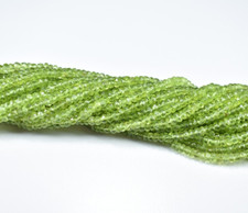 AAA Natural Peridot Faceted Rondelle Gemstone Beads 4-4.5mm, Peridot 13" Strand