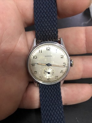 Lanco Orologio Watch Vintage Carica Manuale 70s Secondiera Military | eBay