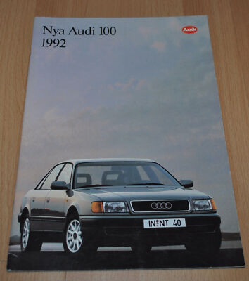 Audi 100 Brochure Prospekt 1992 8/91 Sweden Edition