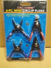4pc Cal-hawk Mini Circlip Retaining Snap Ring Pliers Set