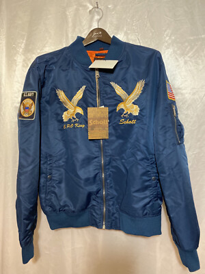 New Schott NYC Embroidered bomber Jacket W/Tags Size XXL Retail $525