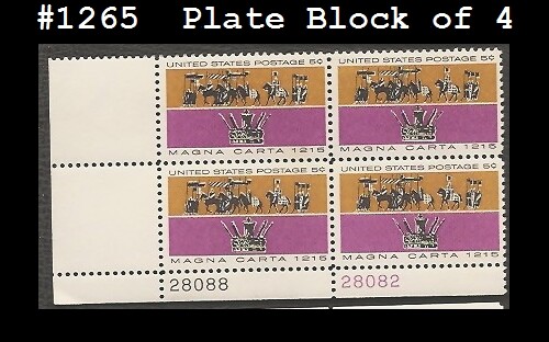 USA3 #1265 MNH PB4 Magna Carta - Picture 1 of 1