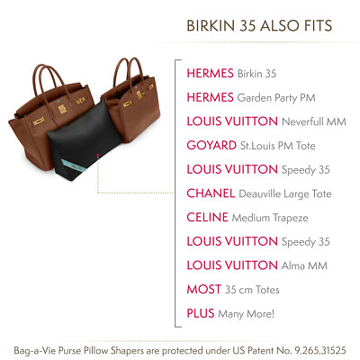Bag-a-Vie Purse Shaping Pillow For / Fits Hermes Birkin 35 Bag Bag-a-Vie Purse Shaping Pillow For / Fits Hermes Birkin 35 Bag