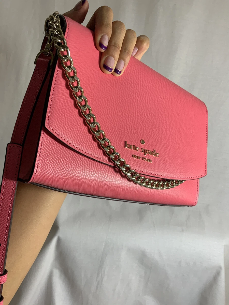 NWT Kate Spade Pink w Gold chain convertible crossbody With