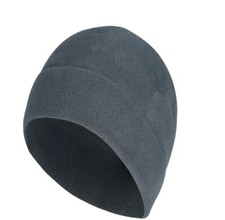 Solid Grey Fleece Watch Cap Stocking Winter Hat Military Beanie Free Shipping