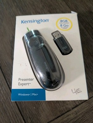 NIB Kensington Expert Wireless Presenter w Green Laser Pointer & Cursor Control