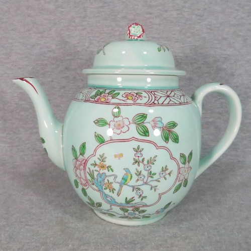 Adams Calyx Ware Singapore Bird Teapot Lidded Ironstone Floral Vintage Cottage