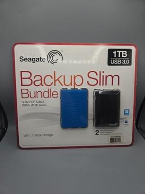New Seagate 1TB Backup Plus Slim Bundle Portable Storage External Hard Drive