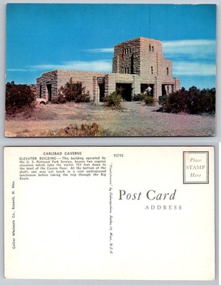 Carlsbad Caverns Elevator Building New Mexico Chrome Postcard c.1950s