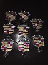 Lot 8 Oem Vintage Cadillac Crest Hood Trunk Emblems 7 Nice 1 Parts Repair