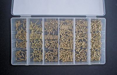 600 SORTIMENT MINI HOLZSCHRAUBEN 1,6 / 2,0 / 2,5 MM MESSING DIN 95 - SCHLITZ+BOX