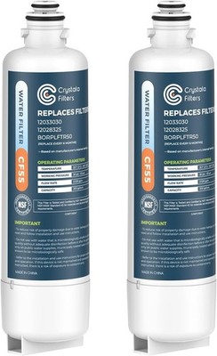 NEW Crystala Refrigerator Water Filter CF55 2 PACK - Compatible Bosch