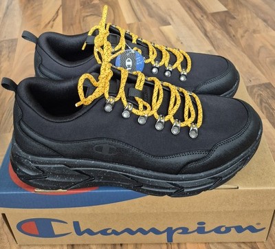 Champion Sneaker Low Top Leder Schnürung Schwarz EU 45 + Senkel
