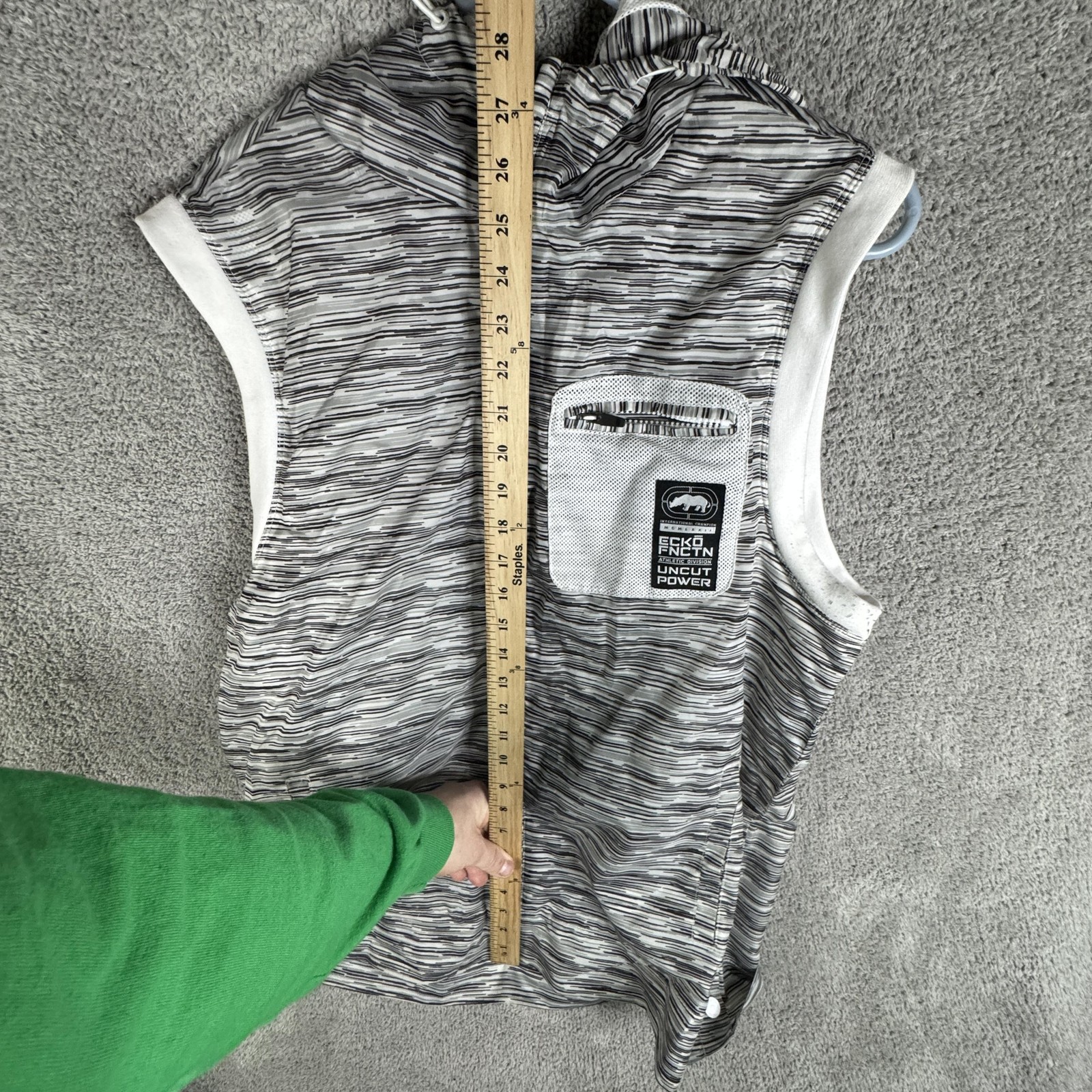 Ecko Function Tank Top Mens Medium Gray Hooded Sl… - image 8