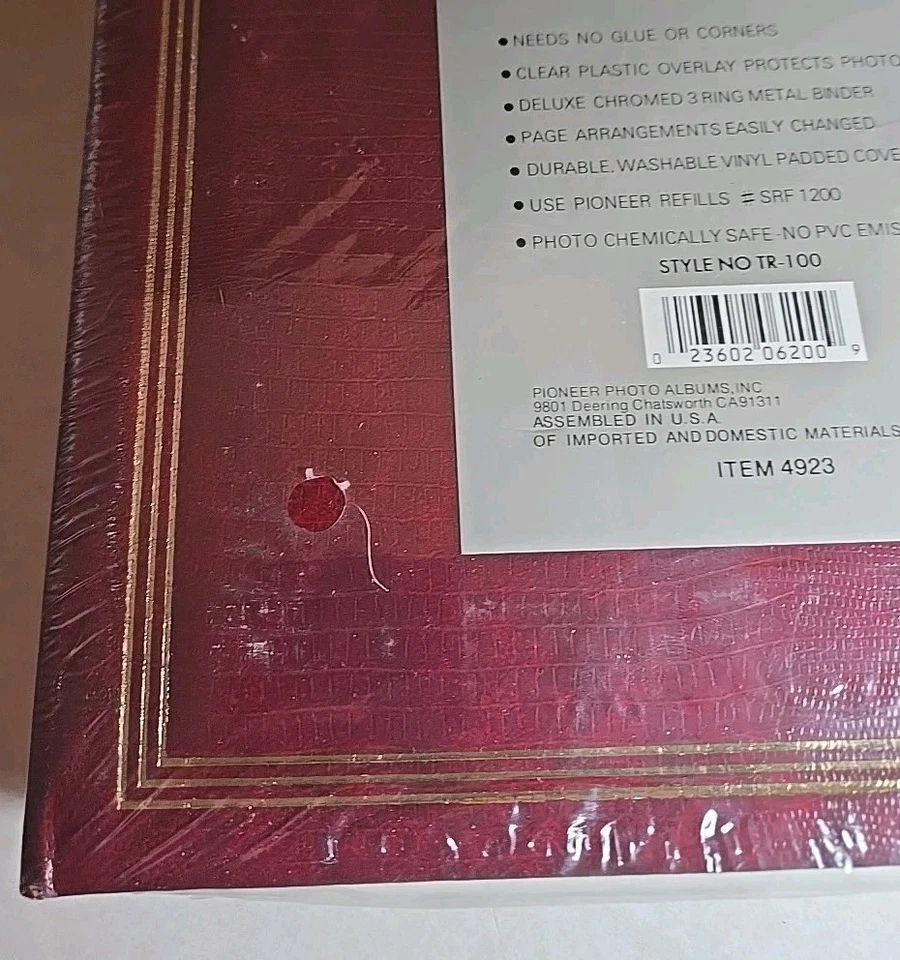 复古 NOS 未使用 自粘性相册 3 环粘合剂 100 页鳄鱼皮封面 — 第 3/4 张图片