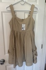 A Line Draw String Mini Dress Forever 21 Medium Khaki