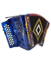 Rossetti 31-key Diatonic 12 Bass Button Accordian Blue w/ Case - Key of GCF