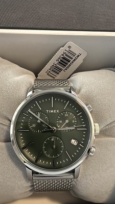 Uhr TIMEX Midtown Chrono 40mm Quarz TW2W43400 Herren Silber Neu!