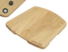 Plateau chêne TM5 TM6 roulettes + gravure – huilé