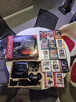 Sega Genesis Model 2 MK-1631 with Box, 2 Controllers, Cords, 14 Games Tested