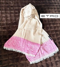 ETRO Paisley Scarf Shawl Pink Beige