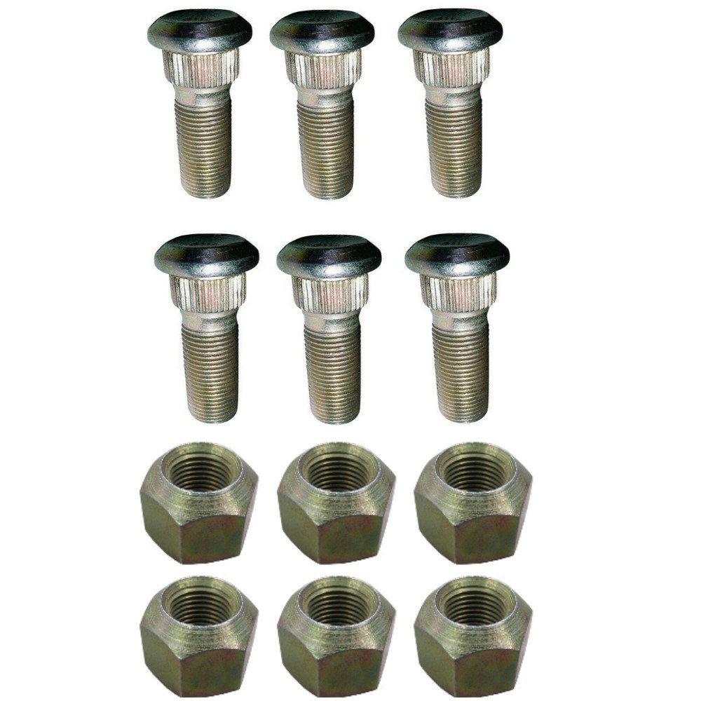 Qty 6: Front Wheel Stud & Wheel Nut Fits Ford/New Holland Replaces 453769R2