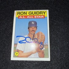 Ron Guidry Autographed 1986 Topps All Star Card #721 Yankees Signed AU