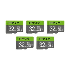 PNY 32GB microSDHC Flash Memory Card Elite Class 10 U1 UHS-I 5 Pack